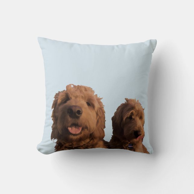 Mini Goldendoodles Throw Pillow (Front)