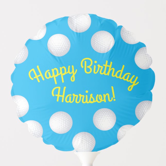 Mini Golf Balls Birthday Party Kids Blue Balloon (Front)