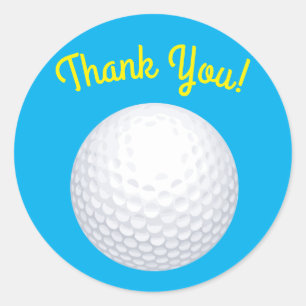 Mini Golf Balls Birthday Party Kids Blue Classic Round Sticker