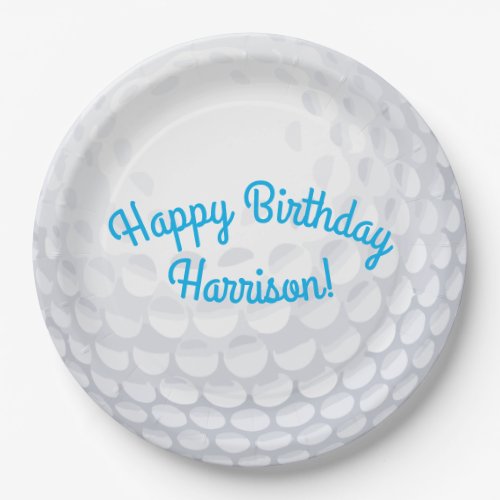 Mini Golf Balls Birthday Party Kids Blue Paper Plates