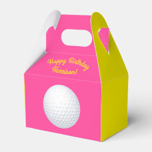 Mini Golf Balls Birthday Party Kids Pink Favor Boxes