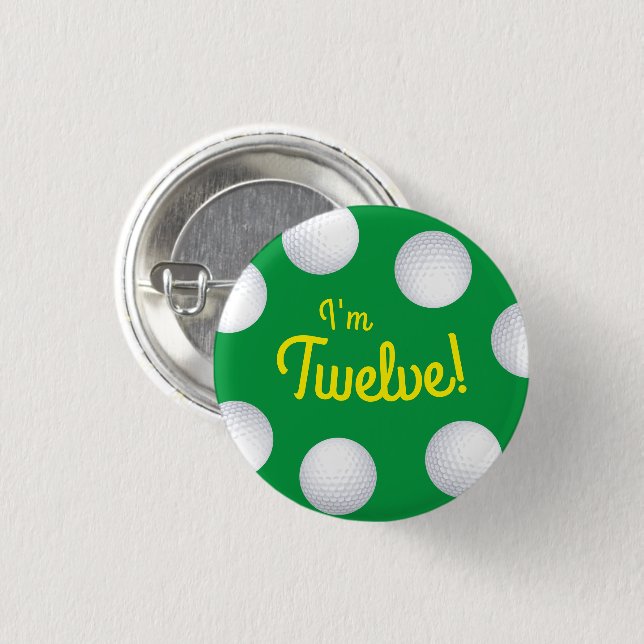 Mini Golf Balls Birthday Party Kids Sports Button (Front & Back)