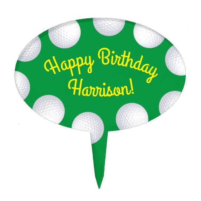 Mini Golf Balls Birthday Party Kids Sports Cake Topper (Front)