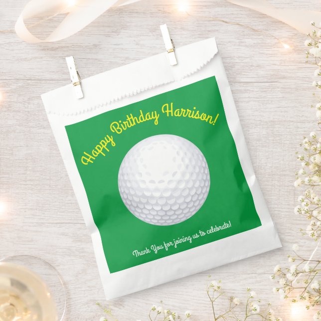 Mini Golf Balls Birthday Party Kids Sports Favor Bag (Clipped)