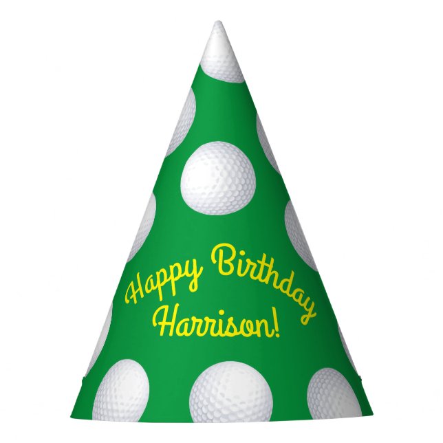 Mini Golf Balls Birthday Party Kids Sports Party Hat (Front)
