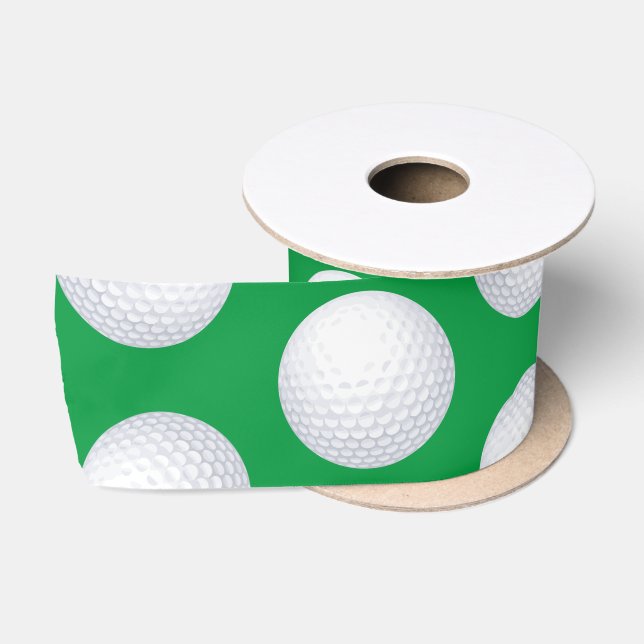 Mini Golf Balls Birthday Party Kids Sports Satin Ribbon (Spool)