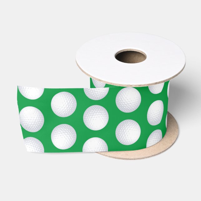 Mini Golf Balls Birthday Party Kids Sports Satin Ribbon (Spool)