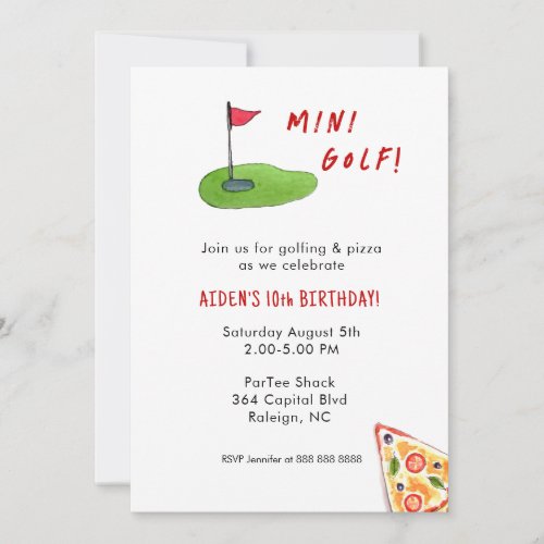 Mini Golf Birthday Party Invitation