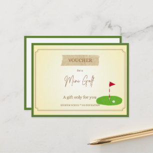 'Mini Golf' Funny Gift Voucher Postcard