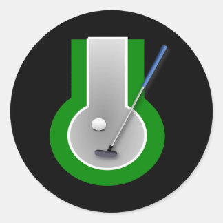 Mini Golf Game Classic Round Sticker
