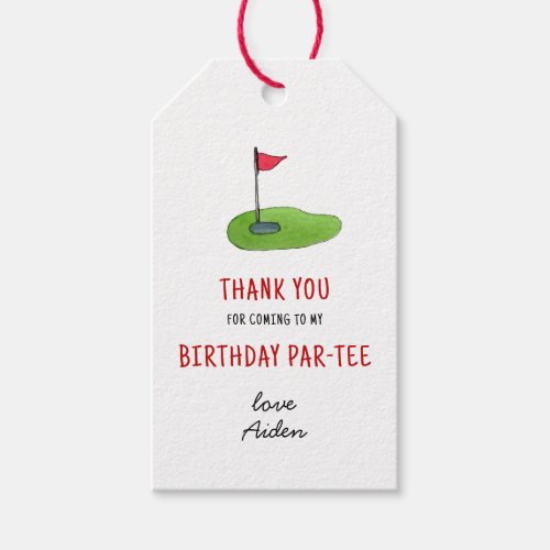 Mini Golf Kid Birthday Party Thank you Gift Tags