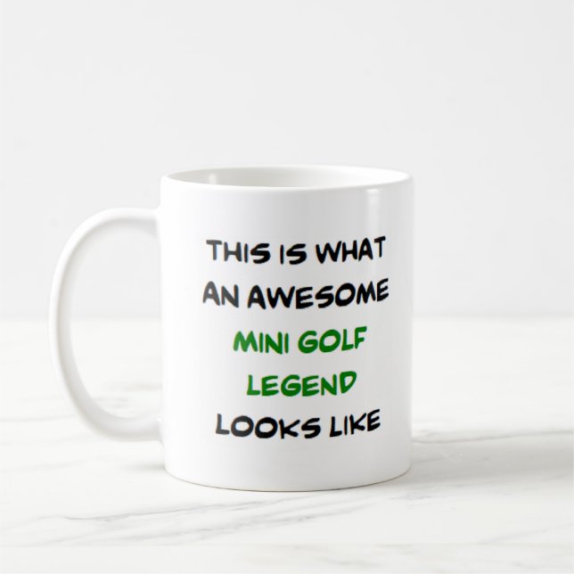 mini golf legend, awesome coffee mug (Left)