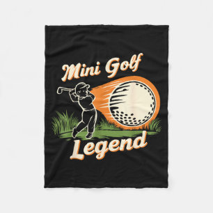 Mini Golf Legend Funny Mini Golf Chamon Vintage Ki Fleece Blanket