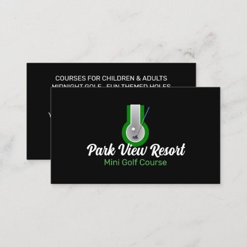 Mini Golf Logo Mini Golf Course Advertising Business Card