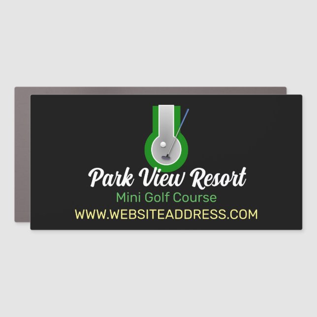 Mini Golf Logo, Mini Golf Course Advertising Car Magnet (Front)