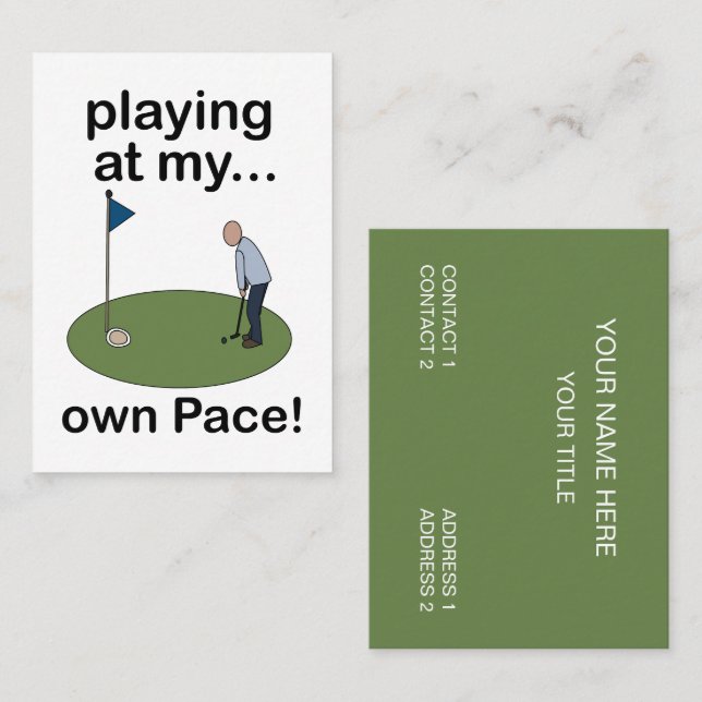 Mini Golf Minigolf Playing At My Own Pace Golfer Business Card (Front/Back)