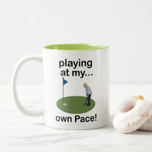Mini Golf Minigolf Playing At My Own Pace Golfer Two-Tone Coffee Mug