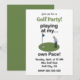 Mini Golf Minigolf Playing At My Own Pace Party Invitation