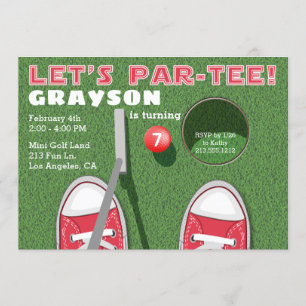 Mini Golf Par-Tee Putt Putt Boy's Birthday Invitation