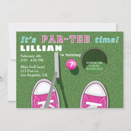 Mini Golf Par_Tee Putt Putt Girls Birthday Invitation