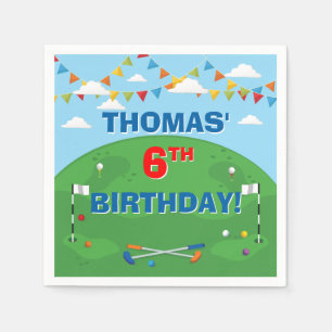 Mini Golf Putt Putt Boys Birthday Party Napkins