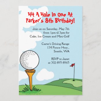 Mini-golf Themed Birthday Party Invitations by NanandMimis at Zazzle