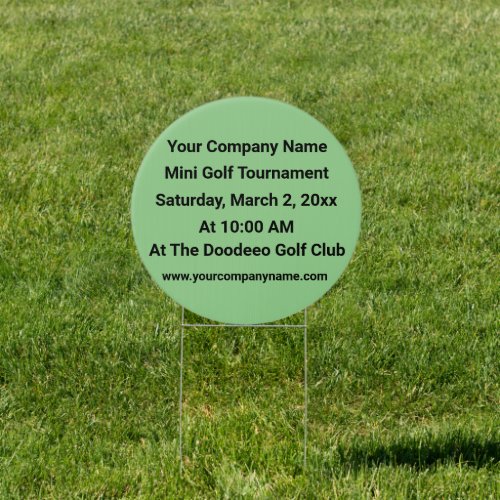 Mini Golf Tournament Corporate Party Round Sign