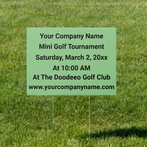 Mini Golf Tournament Corporate Party Sign