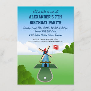 Mini Golf Windmill Party Invitation
