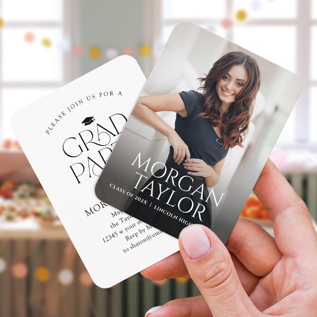Mini Graceful Elegance Photo Graduation Invite (Mini Graceful Elegance Photo Graduation Invite)