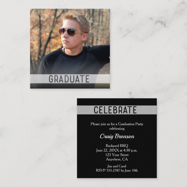 MINI Graduate Photo Invitation Cards (Front/Back)