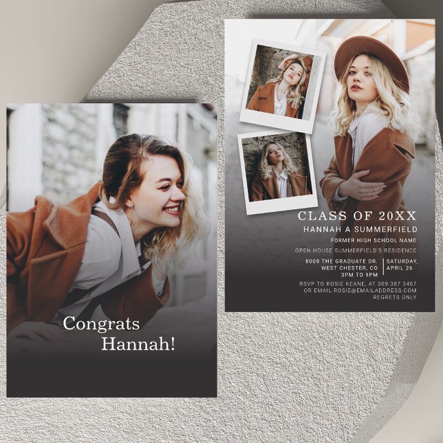 Mini Graduation 2025 Party Photos Open House Card (Mini Graduation 2025 Party Photos Open House Card)