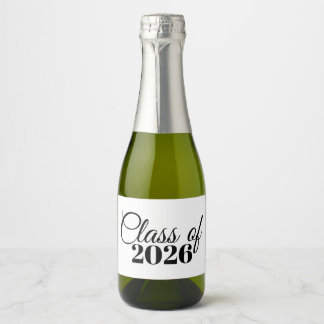 Mini Graduation Champagne Bottle Label Class of 26