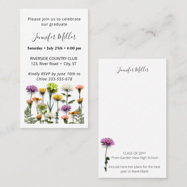 Mini Graduation Party invitation announcement (Front/Back)