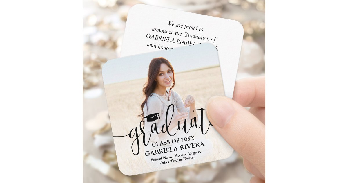 Mini Graduation Photo Announcement or Invitation | Zazzle