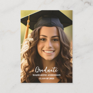 Mini Graduation Photo QR Code Website Enclosure Card