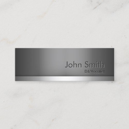 Mini Gray Metal DJ Music Business Card