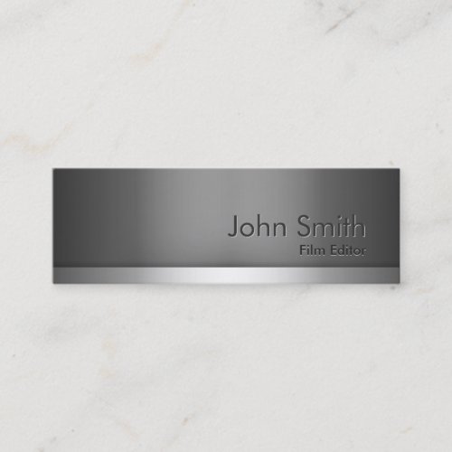 Mini Gray Metal Film Editor Business Card