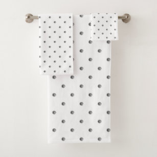 Polka Dot Hand Towels for Bathroom Set of 2 Vintage Black and White Doodle  Polka Dots Modern Fashion Towels 16x28 Ultra Soft Absorbent Bathroom Hand
