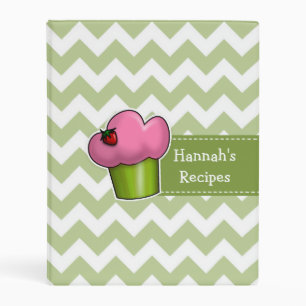 Mini Green Chevron Recipe Binder