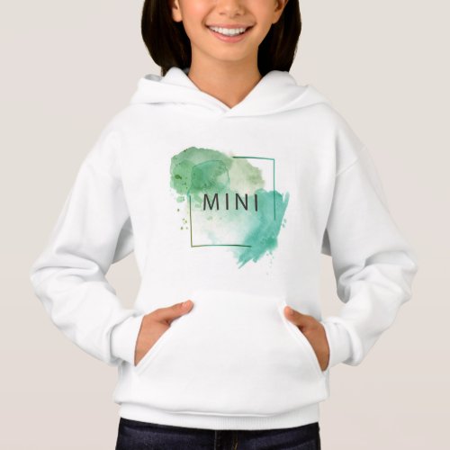 Mini Green Watercolor Hoodie mommy and me match