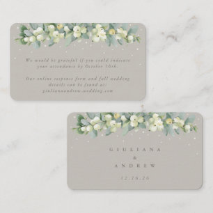 Mini Greige Snowberry+Eucalyptus Online RSVP Enclosure Card
