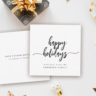 Mini Happy Holidays Modern Elegant Script Note Card