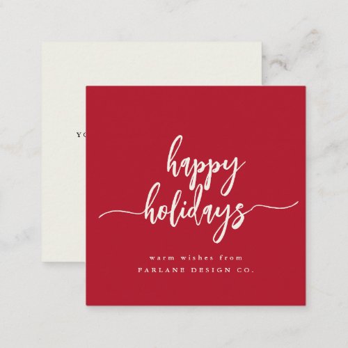 Mini Happy Holidays Modern Elegant Script Note Card