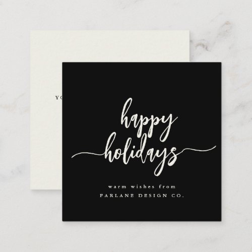 Mini Happy Holidays Modern Script Business Logo Note Card