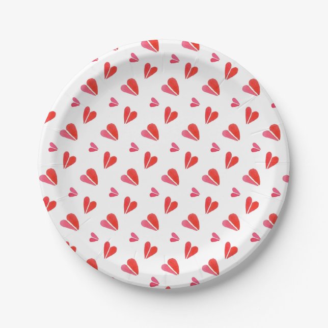 MINI HEARTS 7" Round Paper Plates (Front)