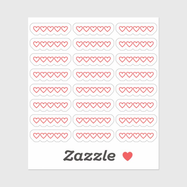 Mini Hearts Blank Book Movie Rating Bujo Planner Sticker (Sheet)