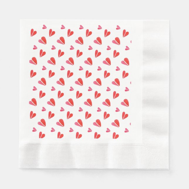 MINI HEARTS Coined Luncheon Paper Napkins (Front)