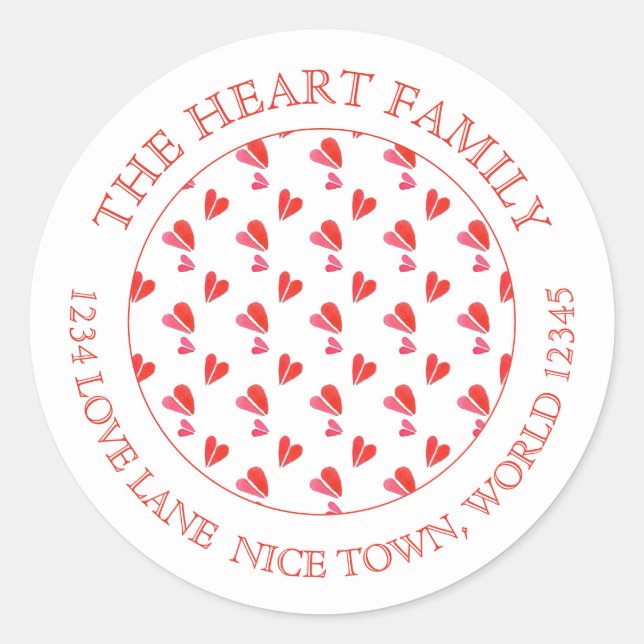 MINI HEARTS Small Round Envelope Seals (Front)