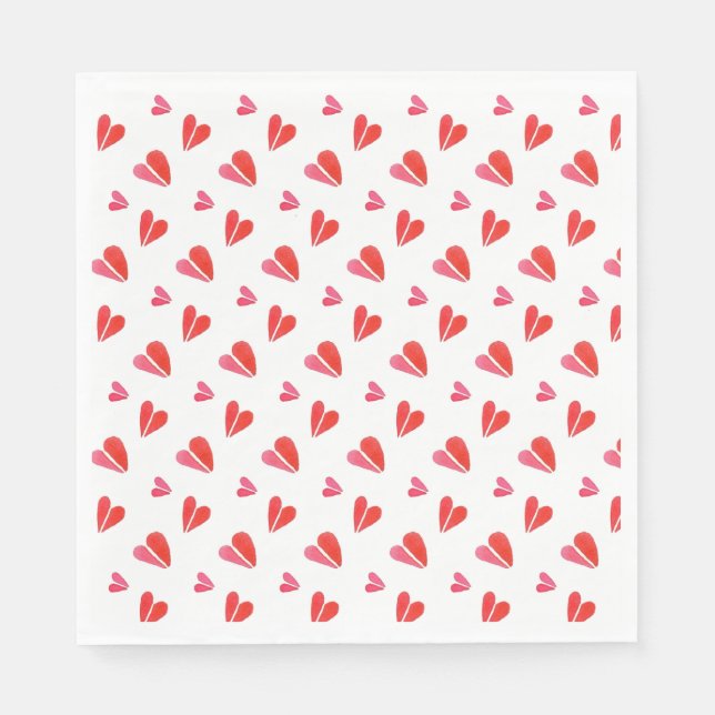 MINI HEARTS Standard Luncheon Paper Napkins (Front)